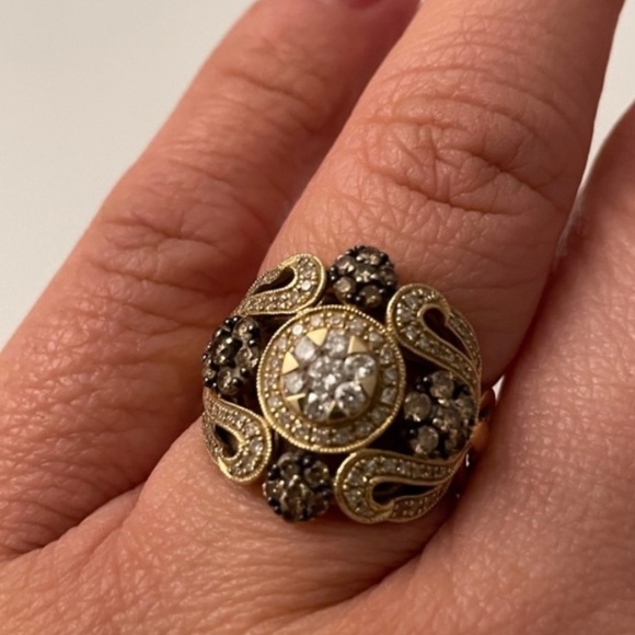 Effy 14k gold espresso and white diamond ring  7-8 - Picture 4 of 6